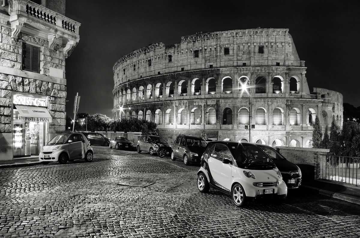 Rome Colusseium at night.