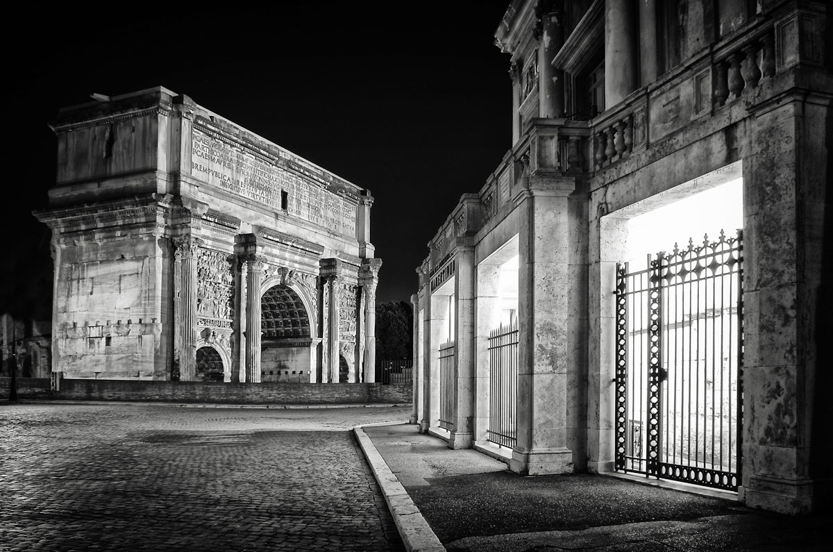 Rome - The Forum at night.