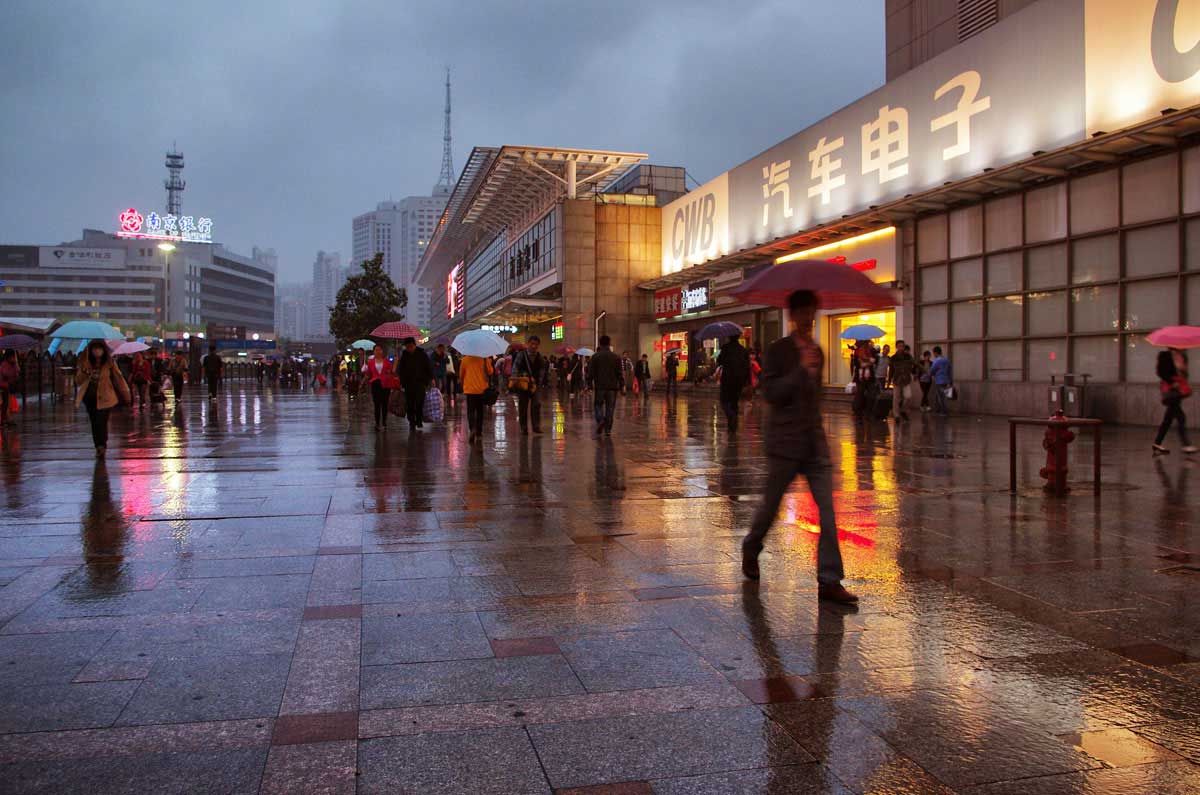 Shanghai in the rain.